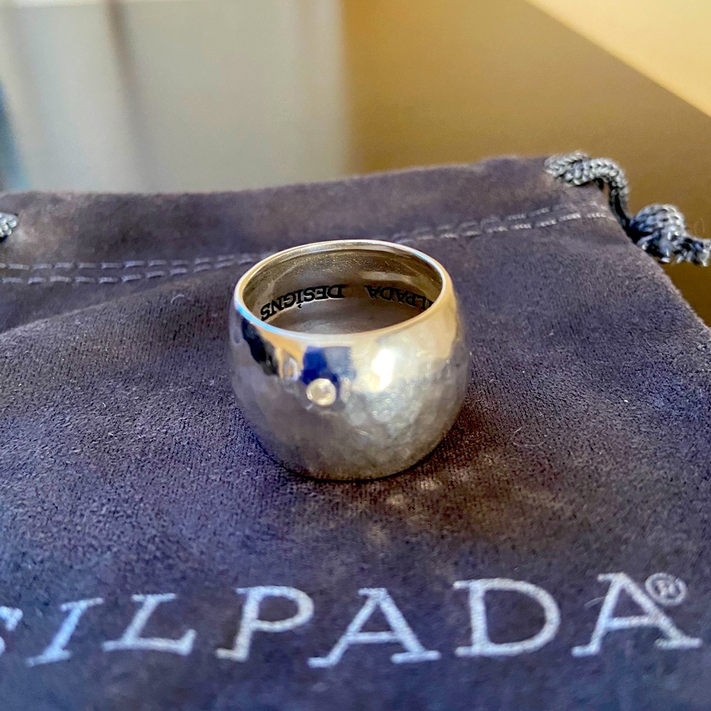 Silpada hammered wide silver band